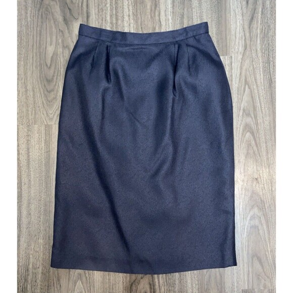 KASPER For ALS Vtg SKIRT SUIT In Mustard & Blue Plaid Size 6P w/Shoulder Pads - Picture 15 of 16